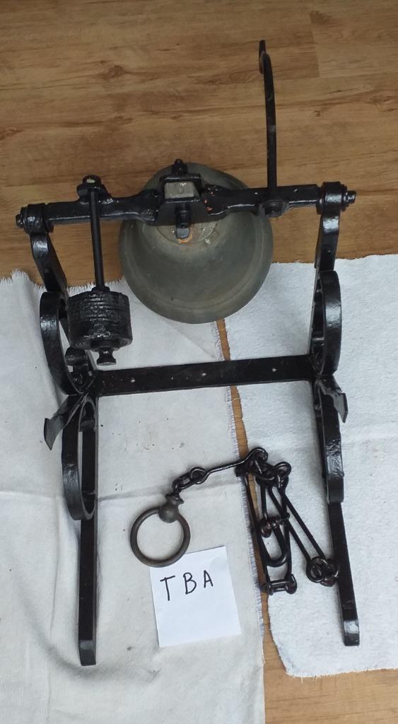 schoolbel - trekbel brons, Antiek en Kunst, Antiek | Brons en Koper, Brons, Ophalen of Verzenden