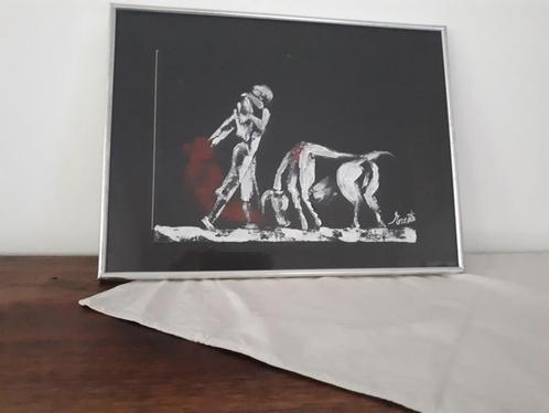 Kunstwerk spaanse toreador, Antiek en Kunst, Kunst | Tekeningen en Fotografie, Ophalen of Verzenden
