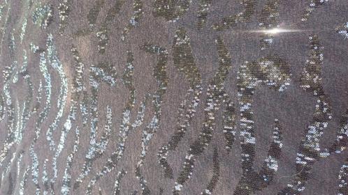 Donkerbruine viscose jersey met pailletten, Hobby en Vrije tijd, Stoffen en Lappen, Ophalen of Verzenden