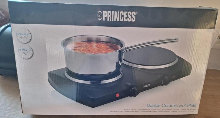 Princess 303021 Dubbele keramische kookplaat, Elektronische apparatuur, Kookplaten, Zo goed als nieuw, Vrijstaand, Elektrisch