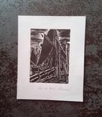 Houtsnede Blankenberge Visserssloepen door Frans Masereel, Antiek en Kunst, Ophalen of Verzenden