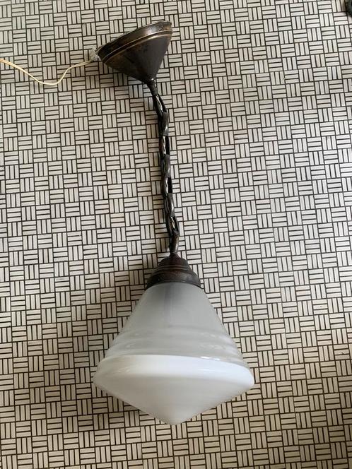 Philips vintage opaline art deco hanglamp jaren 30 en 40, Huis en Inrichting, Lampen | Hanglampen, Gebruikt, Ophalen