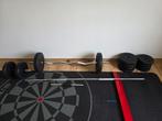 Halterset met 60kg gewicht., Sport en Fitness, Ophalen, Zo goed als nieuw, Halterset