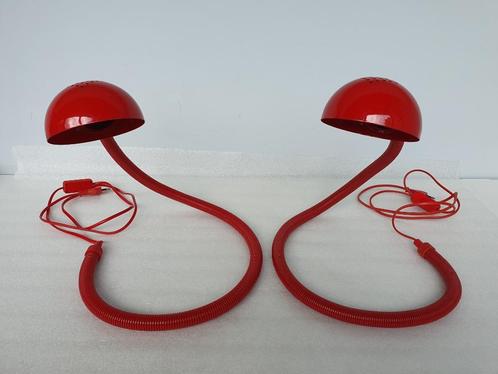 Set van 2 vintage Snake Lampen (Vrieland Design), Huis en Inrichting, Lampen | Tafellampen, Gebruikt, Ophalen of Verzenden