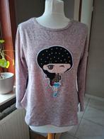 Joli pull à col rond pour femme - taille M/L, Enlèvement ou Envoi, Comme neuf, Taille 38/40 (M), Gris