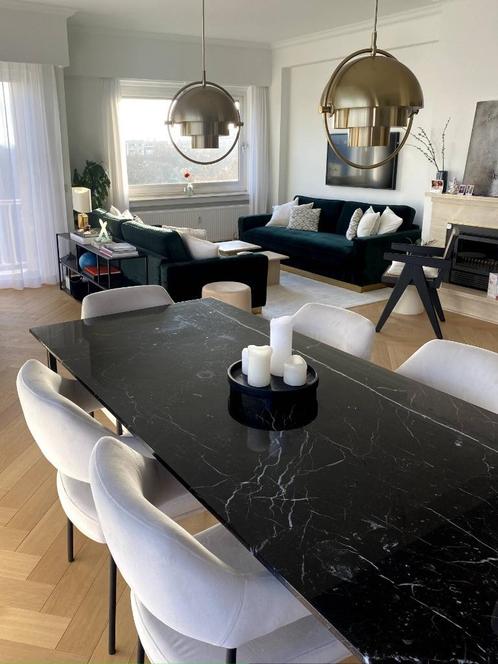 Marmeren eettafel, Huis en Inrichting, Tafels | Eettafels, Gebruikt, 50 tot 100 cm, 200 cm of meer, Vijf personen of meer, Rechthoekig