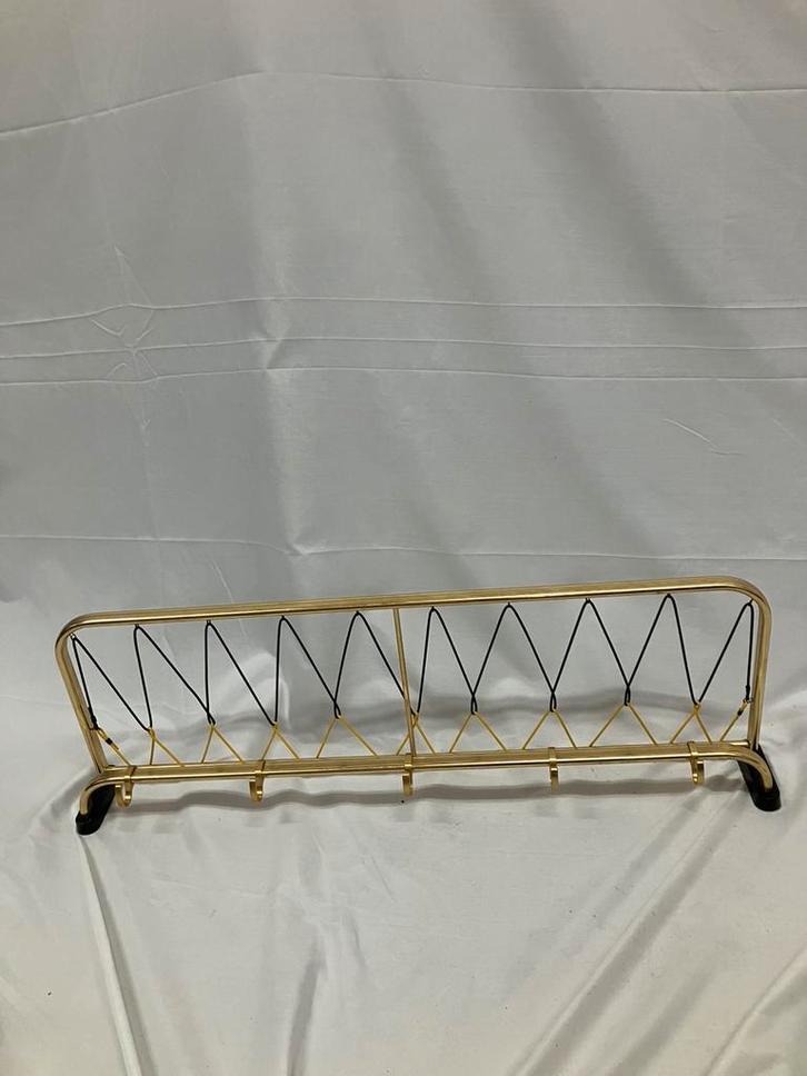 Vintage messing garderobe wandkapstok met hoedenplank., Huis en Inrichting, Woonaccessoires | Kapstokken, Gebruikt, Wandkapstok