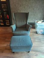 Fauteuil Ikea met voetbankje, Huis en Inrichting, Fauteuils, Ophalen, Zo goed als nieuw