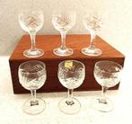 6 vintage borrelglaasjes van Pools kristal, Antiek en Kunst, Antiek | Glaswerk en Kristal, Ophalen of Verzenden