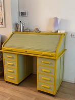 Secretaire Vintage pistache en okergeel., Ophalen, Gebruikt, Bureau