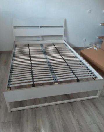 Schitterend wit houten bed met boxsprings 140-200 nieuw beschikbaar voor biedingen