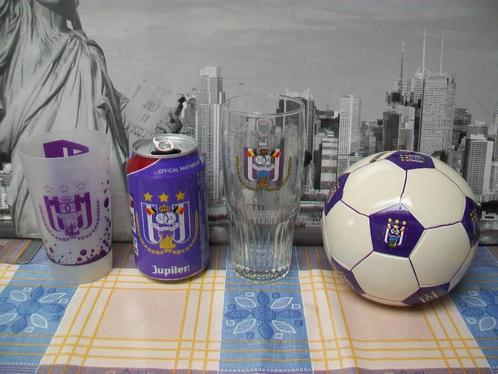 Anderlecht - RSCA - Voetbal - Slaal - Glas - Spaarpot - CD, Verzamelen, Sportartikelen en Voetbal, Gebruikt, Vaantje of Sjaal