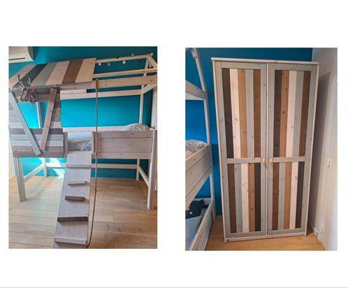 Hoogslaper Boomhut Life Time en bijhorende kledingkast., Kinderen en Baby's, Kinderkamer | Stapelbedden en Hoogslapers, Hoogslaper