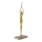 Abstract Beeld Naakte Vrouw Ballerina Art Deco Stijl Messing, Antiek en Kunst, Ophalen of Verzenden