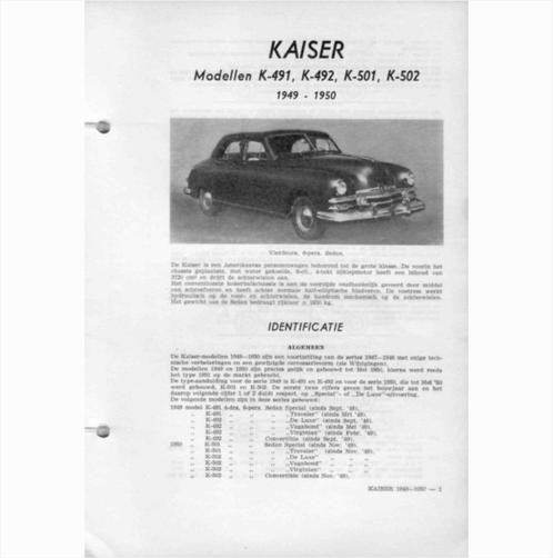 Kaiser K-491 K-492 K-501 K-502 Vraagbaak losbladig 1949-1950, Livres, Autos | Livres, Utilisé, Enlèvement ou Envoi