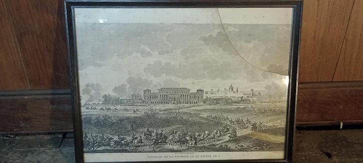 Gravure Carle Vernet, 42x32, Battle of the Favorite, n58, Antiek en Kunst, Kunst | Etsen en Gravures, Ophalen