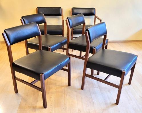 ✔️ Alfred Cox design voor R.Foster 70's, Huis en Inrichting, Stoelen, Zo goed als nieuw, Vijf, Zes of meer stoelen, Zwart, Verzenden