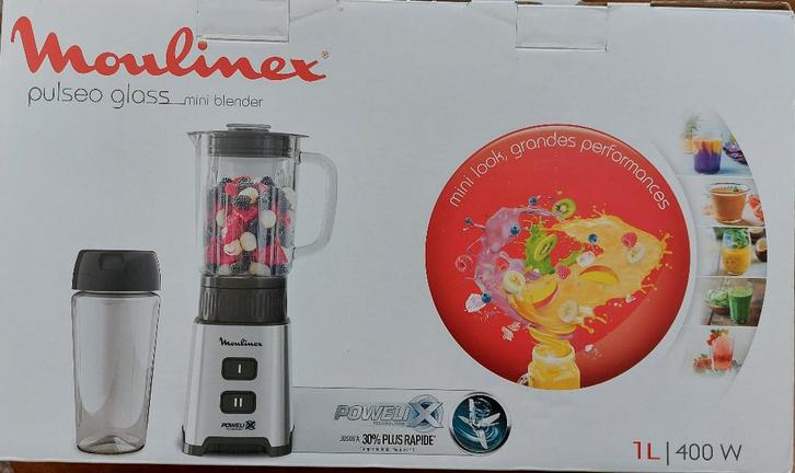 Mixer-Blender Moulinex, Electroménager, Mélangeurs de cuisine, Comme neuf, 1 à 2 litres, 2 vitesses, Enlèvement ou Envoi