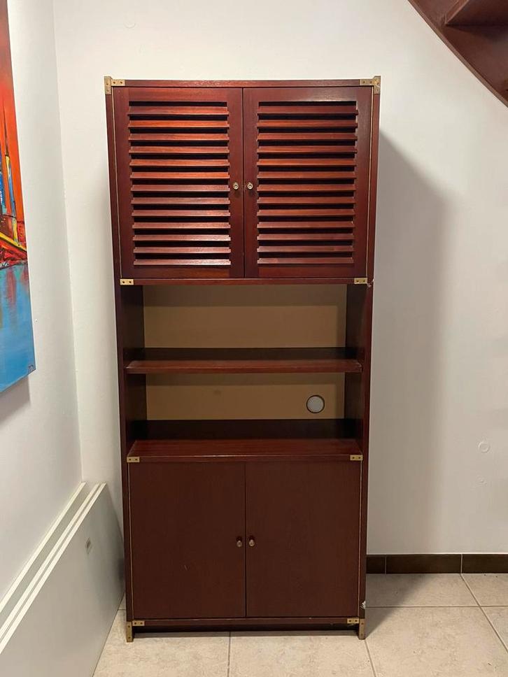 Vintage Mahonie houten kast 180x80x39 (2 stuks), Antiek en Kunst, Antiek | Meubels | Kasten, Ophalen