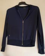 Marine blauwe cardigan met rits en Swarovski versiering, Maat 38/40 (M), Blauw, Nieuw, Ophalen of Verzenden