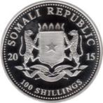 100 shilling olifant; Zilver munt 1oz 2015, Postzegels en Munten, Munten | Europa | Niet-Euromunten, Zilver, Ophalen of Verzenden