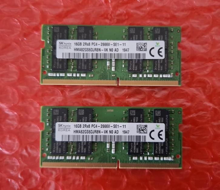 32gb (2x 16gb) DDR4 SODIMM 2666 (laptop & mini Pc), Computers en Software, RAM geheugen, Zo goed als nieuw, Laptop, 32 GB, DDR4