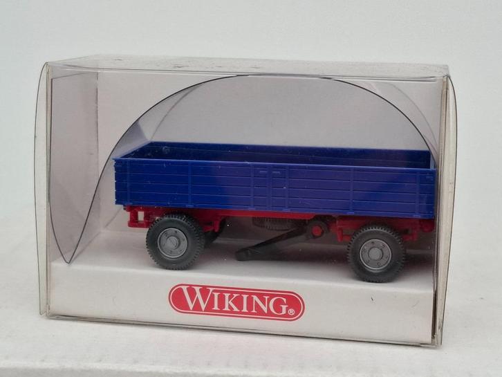 landbouw aanhanger blauw - Wiking 1/87, Hobby en Vrije tijd, Modelauto's | 1:87, Zo goed als nieuw, Hijskraan, Tractor of Landbouw