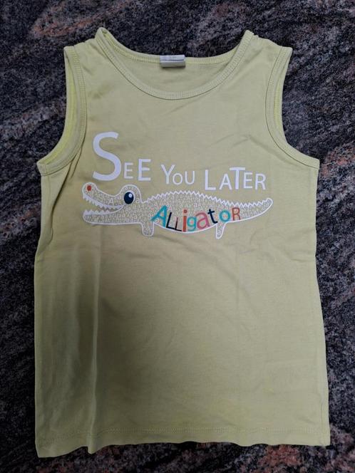 Mt 86 Lichtgeel onderhemdje see you later alligator, Kinderen en Baby's, Babykleding | Maat 86, Zo goed als nieuw, Jongetje of Meisje