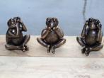 bronzen gepatineerde gietijzeren kikker (3 stuks)., Tuin en Terras, Ophalen, Nieuw