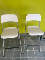 Barkrukken hoog wit opklapbaar 2 stuks, Huis en Inrichting, Ophalen, Zo goed als nieuw