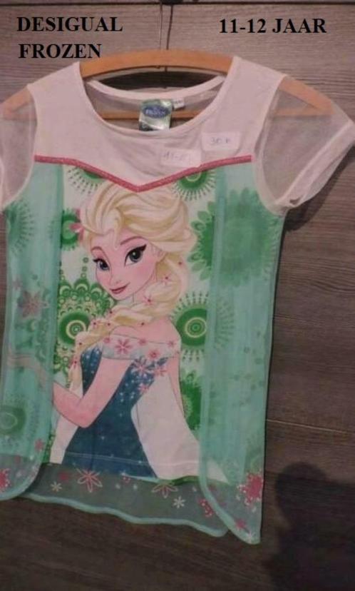 t-shirts, longsleeve, desigual, frozen, maat 152, Kinderen en Baby's, Kinderkleding | Maat 152, Zo goed als nieuw, Ophalen of Verzenden