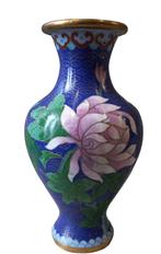 blauw cloisonné vaasje., Antiquités & Art, Antiquités | Vases, Enlèvement ou Envoi