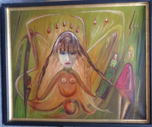 HERREMAN LODE OLIE OP DOEK, Antiek en Kunst, Kunst | Schilderijen | Modern, Ophalen