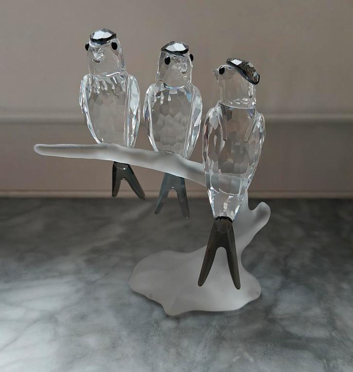 Swarovski Anton Hirzinger beeldje zwaluwen vogeltjes, Verzamelen, Swarovski, Zo goed als nieuw, Ophalen of Verzenden