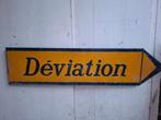 Groot vintage verkeersbord omleiding déviation decoratief, Verzamelen, Ophalen of Verzenden, Zo goed als nieuw