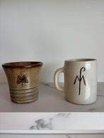 Deux verres à bière vintage de Maredsous en céramique, Collections, Enlèvement ou Envoi, Comme neuf