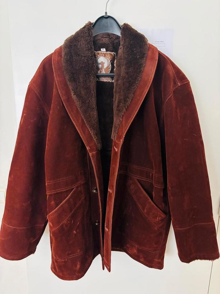 Herenjas van schapenvacht Italiaanse textielgroep(GA Milano), Kleding | Heren, Jassen | Winter, Zo goed als nieuw, Maat 48/50 (M)