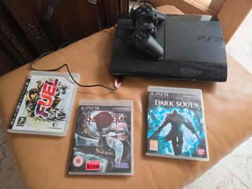 PS3 Super Slim, 1 controller, Dark Souls, Bayonetta, Fuel beschikbaar voor biedingen