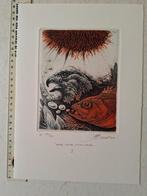 Fraaie ets Hugo Besard "Aarde, water, lucht & vuur II" 2000, Antiek en Kunst, Kunst | Etsen en Gravures, Ophalen of Verzenden