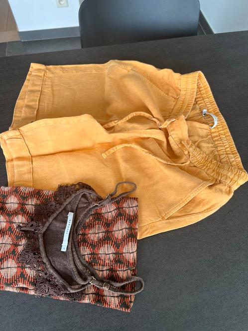 Bermuda linnen en topje los Xandres small, Kleding | Dames, Broeken en Pantalons, Oranje, Ophalen of Verzenden