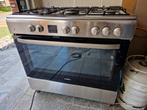 Groot inox gas fornuis Valberg met inox dampkap frigibel, Ophalen, Gebruikt, Gas, 5 kookzones of meer
