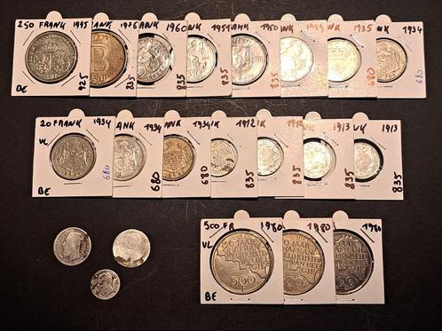 Belgische munten, Postzegels en Munten, Munten | België, Setje, Zilver, Zilver, Ophalen of Verzenden