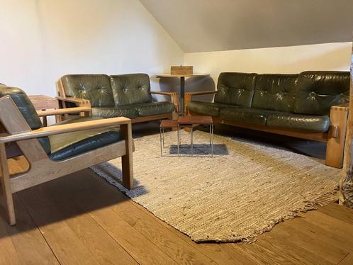 Asko retro salon - model Bonanza, Huis en Inrichting, Zetels | Complete zithoeken, Gebruikt, Hout, Leer, Ophalen