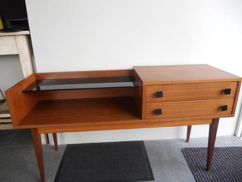 Vintage  Mid- century design teak houten kastje wandkastje, Verzamelen, Retro, Ophalen