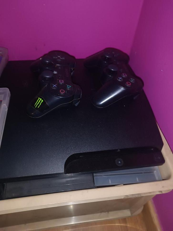 Playstation 3 PS3 + Games, Games en Spelcomputers, Spelcomputers | Sony PlayStation 3, Gebruikt, Slim, 160 GB, Met 2 controllers