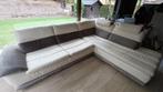 Hoeklounge van leer en nubuck van Château d'Ax, Huis en Inrichting, Ophalen, Gebruikt, Stof