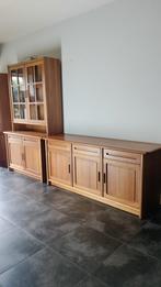 Vintage teak houten vitrine met sideboard dressoir Dyrlund, Huis en Inrichting, Kasten | Buffetkasten, 100 tot 150 cm, 200 cm of meer