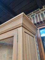 Eiken vitrinekast/buffetkast GRATIS LEVERING, Ophalen, Met deur(en), 200 cm of meer, Eikenhout
