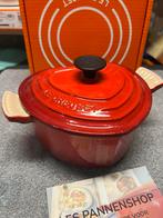 Vintage Le Creuset Hartjespan 20 cm eerste editie, Huis en Inrichting, Keuken | Potten en Pannen, Gebruikt, Gietijzer, Ophalen of Verzenden