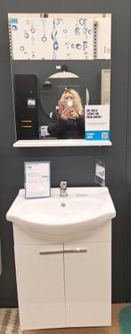 Badkamermeubel met lavabo, spiegel, licht en kraan, Ophalen